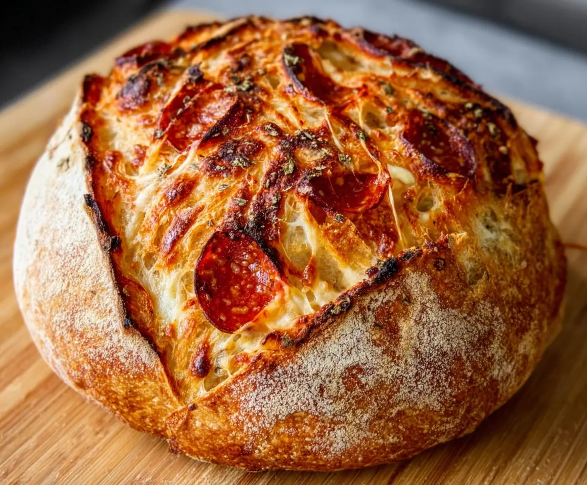 Easy Pepperoni Pizza Sourdough Bread
