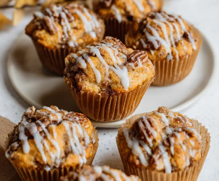 Delicious sourdough fall muffins with warm spices and pumpkin puree in a cozy kitchen setting.