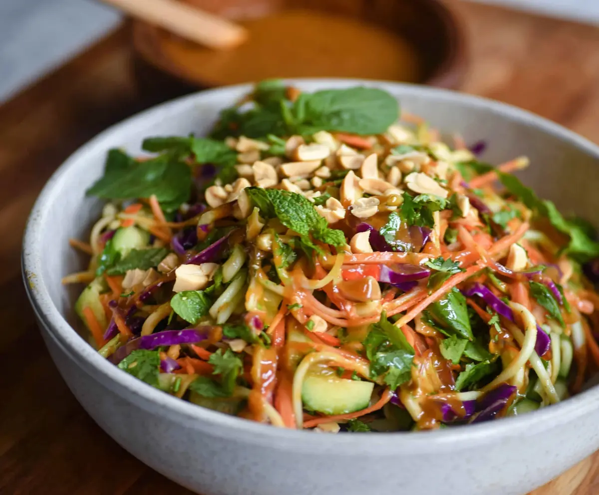 Fresh Spring Roll Salad with Peanut Sauce