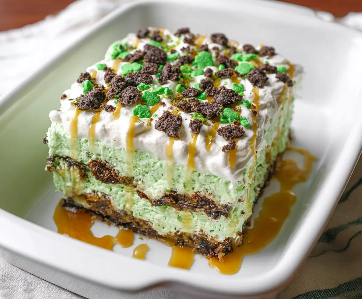 Easy Shamrock Lasagna Dessert for St. Patrick's Day