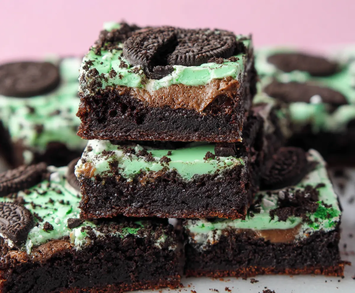 Triple Layer Mint Oreo Brownies Recipe