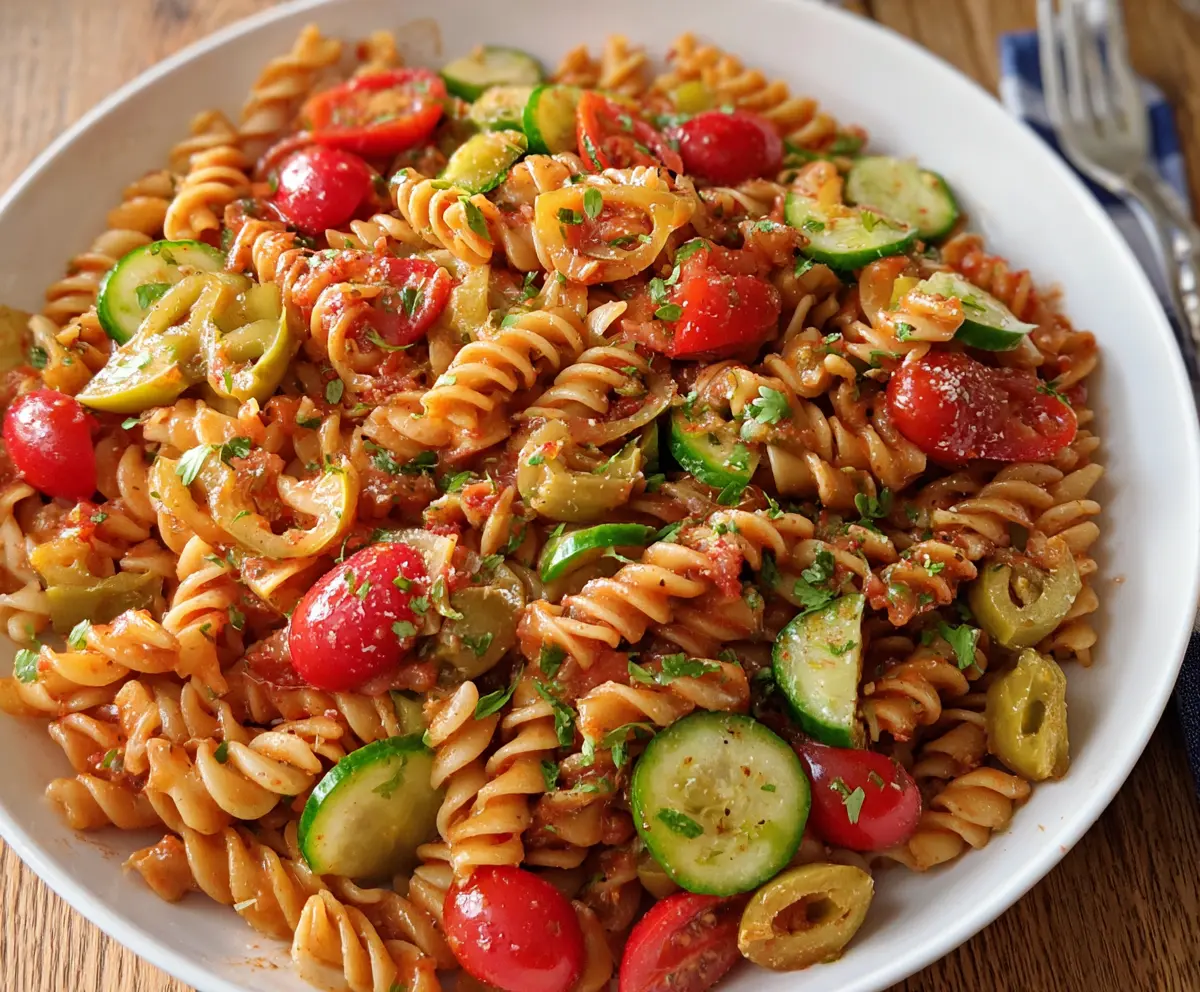 Easy Bloody Mary Pasta Salad