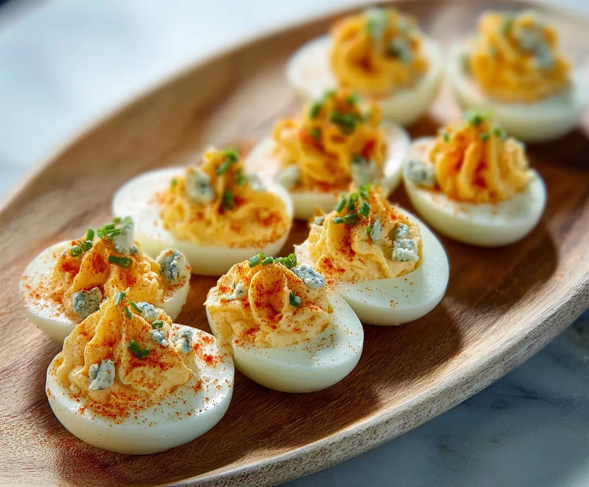 Buffalo Blue Cheese Deviled Eggs Recipe