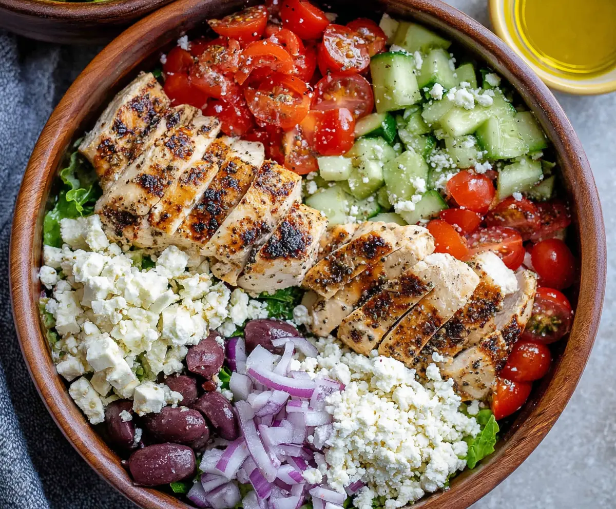 Easy Greek Chicken Salad Bowls