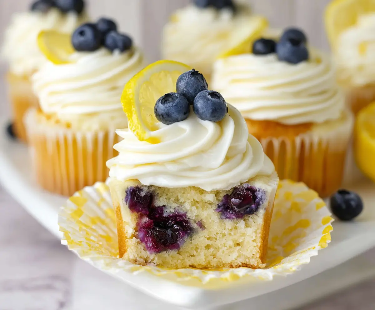 Easy Lemon Blueberry Cupcakes
