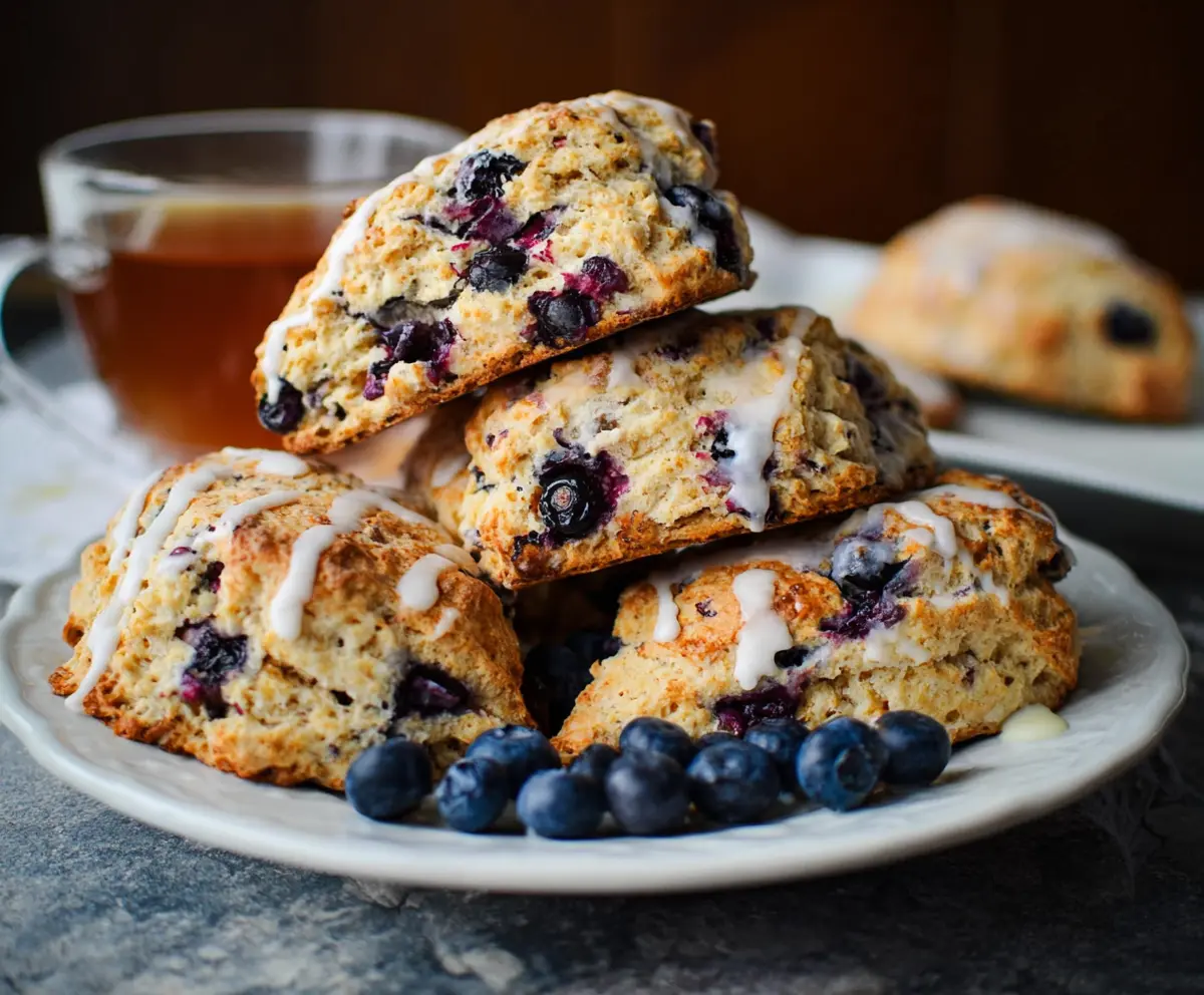 Easy Lemon Blueberry Sourdough Scones