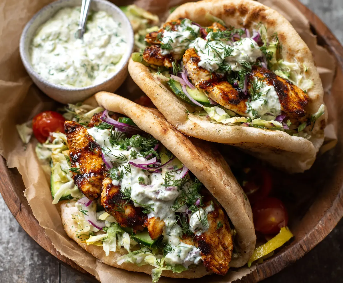 Easy Sheet Pan Chicken Pitas