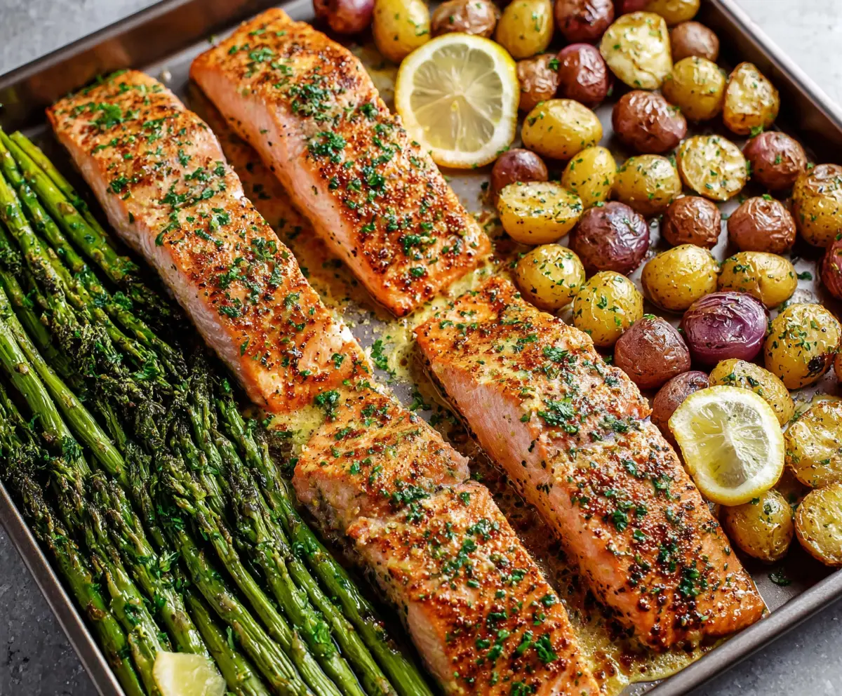 Easy Sheet Pan Honey Mustard Salmon