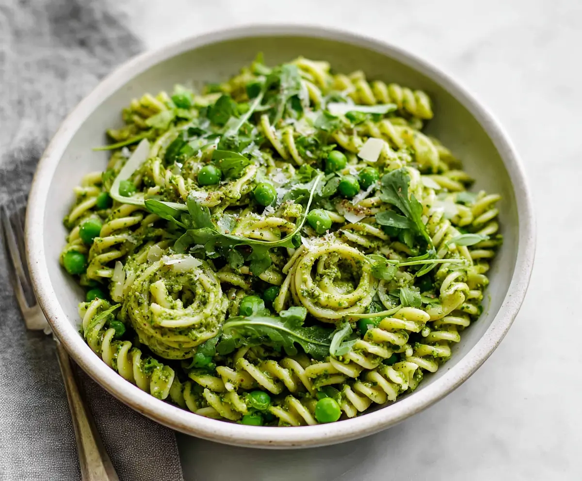 Fresh Spring Pea Pesto Pasta