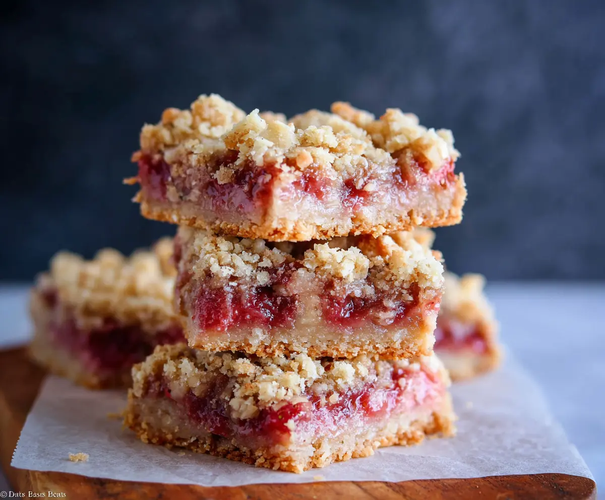 Easy Strawberry Rhubarb Crumble Bars