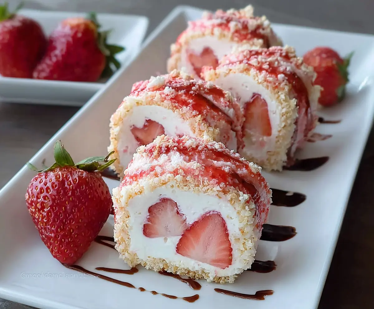 Strawberry Shortcake Cheesecake Rolls